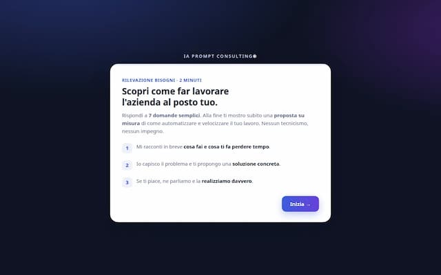 Screenshot di Rilevazione bisogni AI